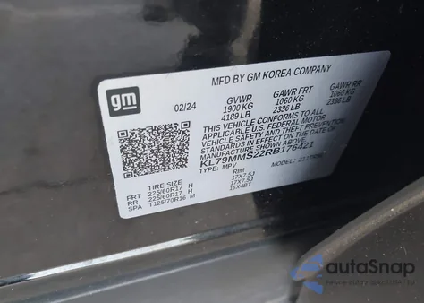 2024 Chevrolet Trailblazer Fwd Ls z USA, uszkodzony, nr VIN KL79MMS22RB176421